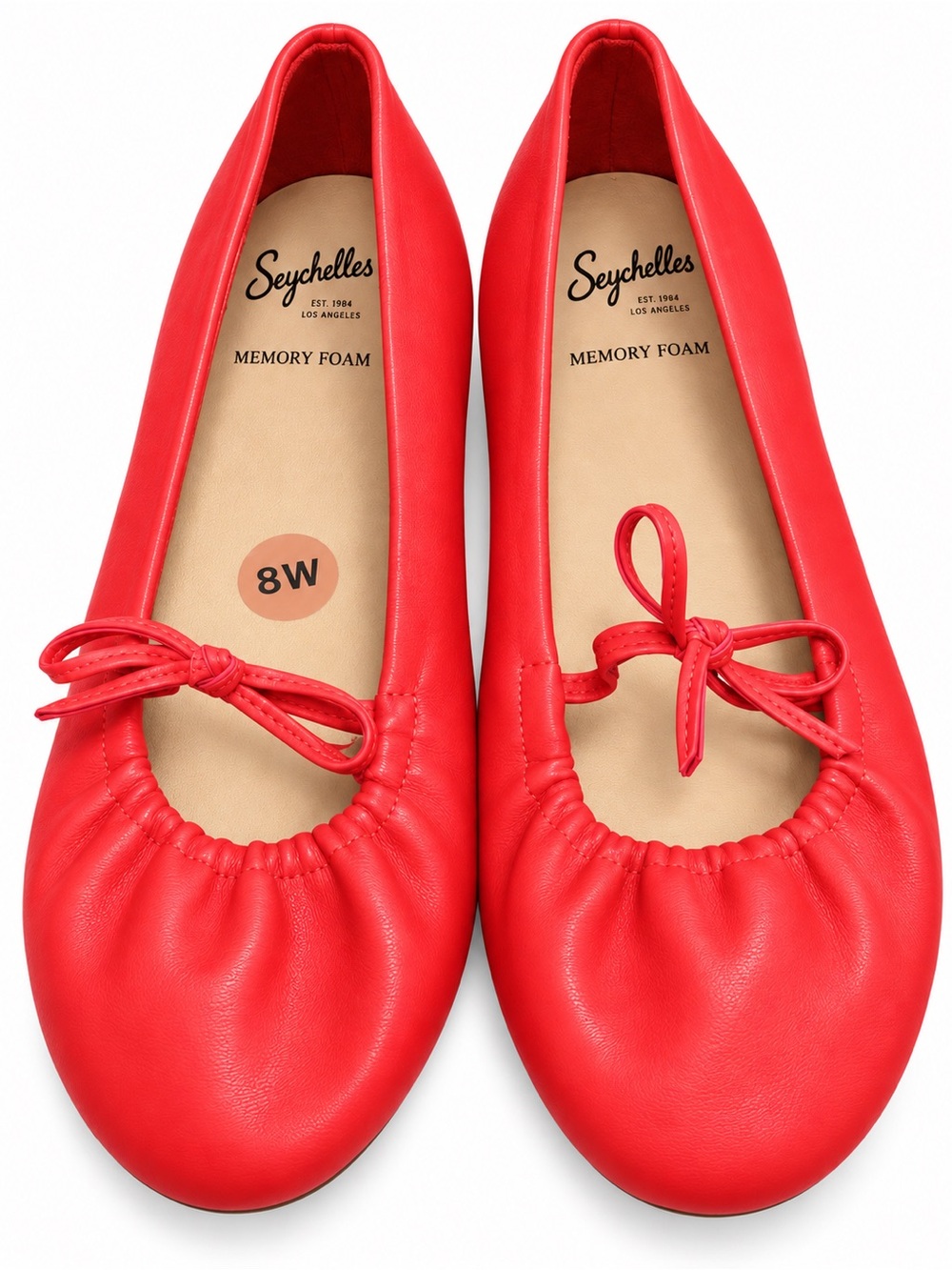 Seychelles Red Women’s Gathered Ballet Flat with Bow